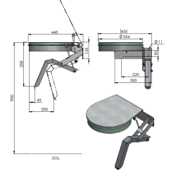 Support sac poubelle mural avec couvercle - Technique