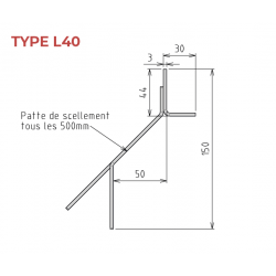Dimensions cornière type L | Acinox