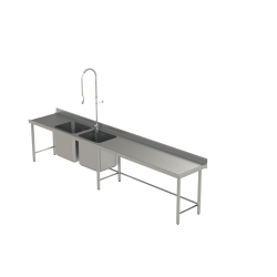 Sink 2 trays 2 drainers