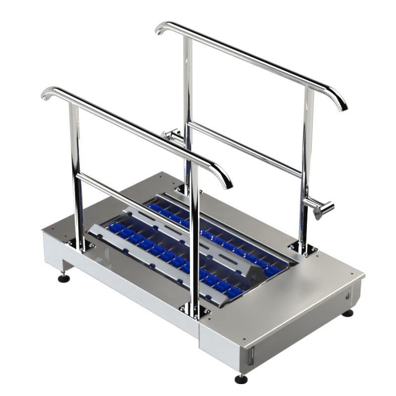 Lave-semelles compact motorisé - Passage en continu | Acinox