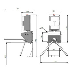 Wall-mounted tripod dispenser box | Acinox